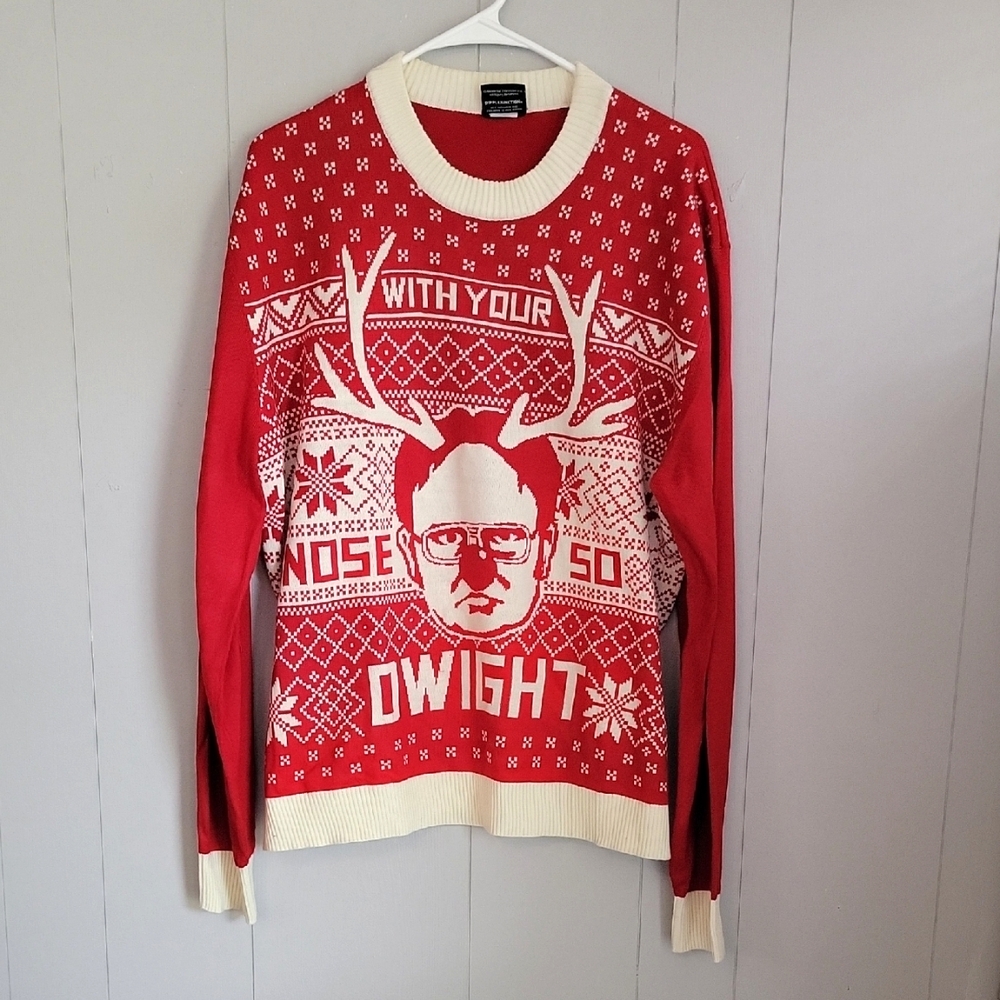 The Office Christmas Sweater Red XXL Long Sleeve Sweatshirt